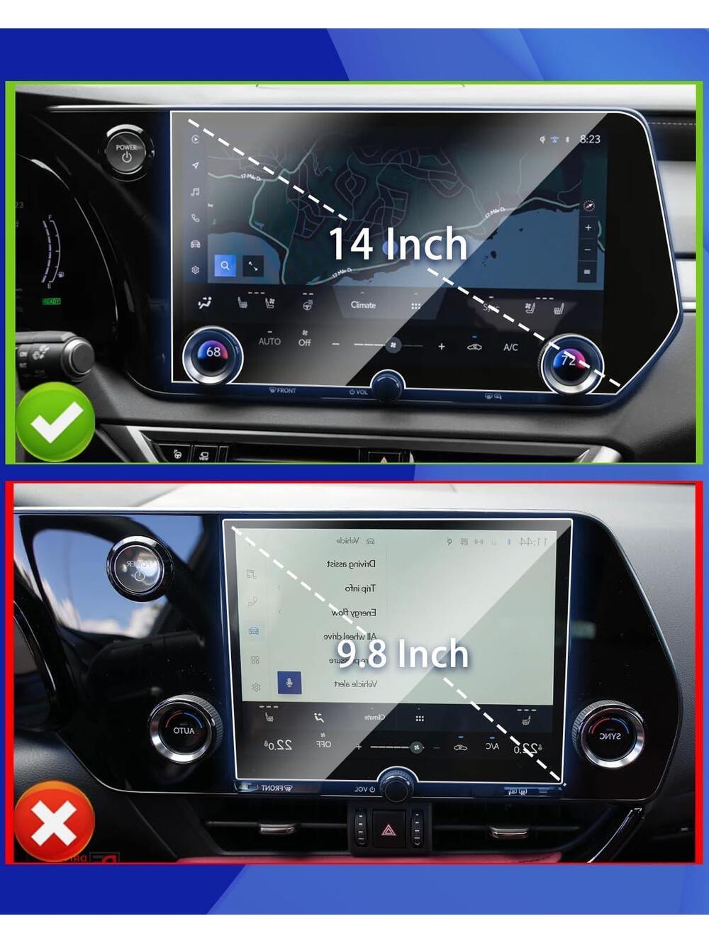 XXCIWP Lexus RX / TX 14" Screen Protector, 2023 Lexus RX 350, RX350H - Picture 3 of 6